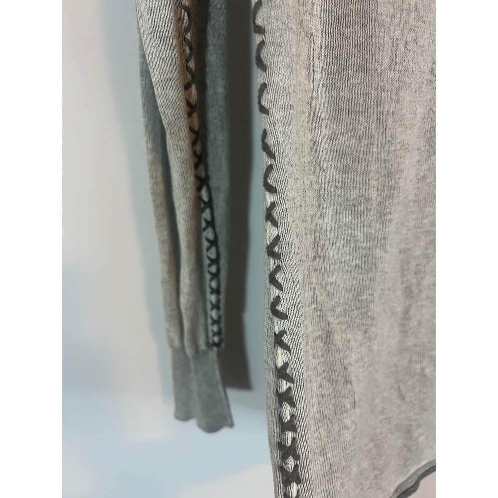 Sanctuary Organic Cotton Sweater Hoodie Grey Long Sleeve Floral Graphic S - Picture 3 of 6